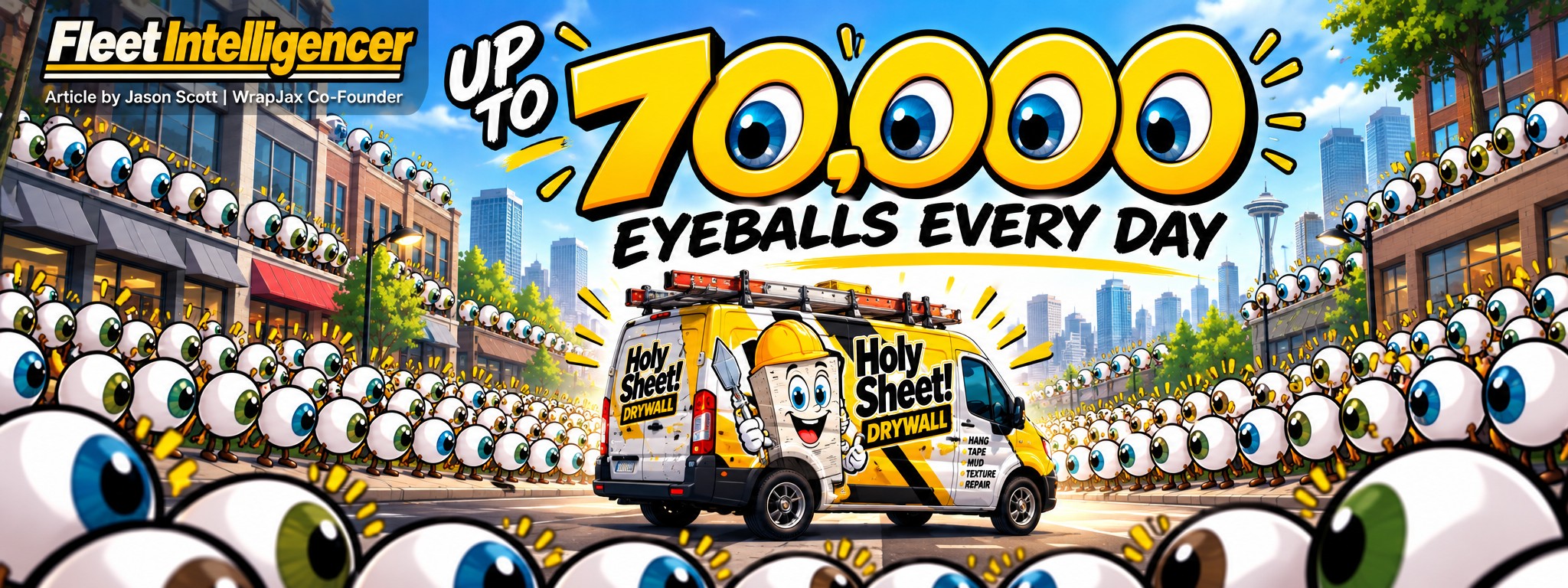 Holy Sheet Van surrounded by eyeballs